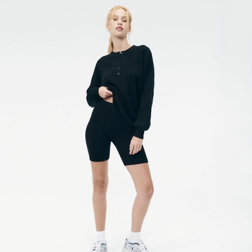 NADAAM Cashmere Ribbed Knit Biker Shorts